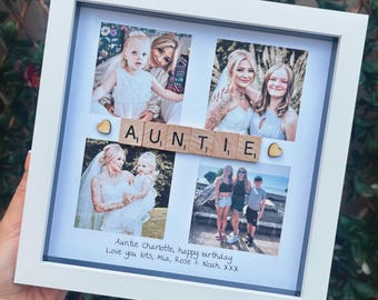 Auntie photo gift, Auntie present. Personalised Aunty frame gift.