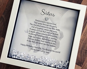 Personalised sister verse frame.
