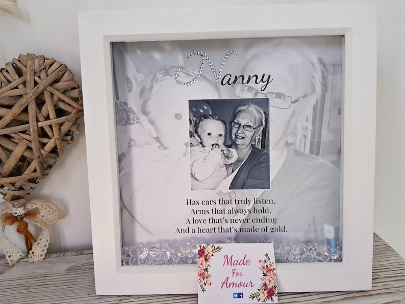Personalised Nanny Photo Frame With Crystals. Nan Photo Gift. Etsy UK