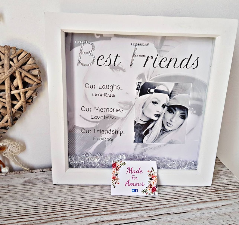 Best Friend personalised photo frame with crystals Etsy