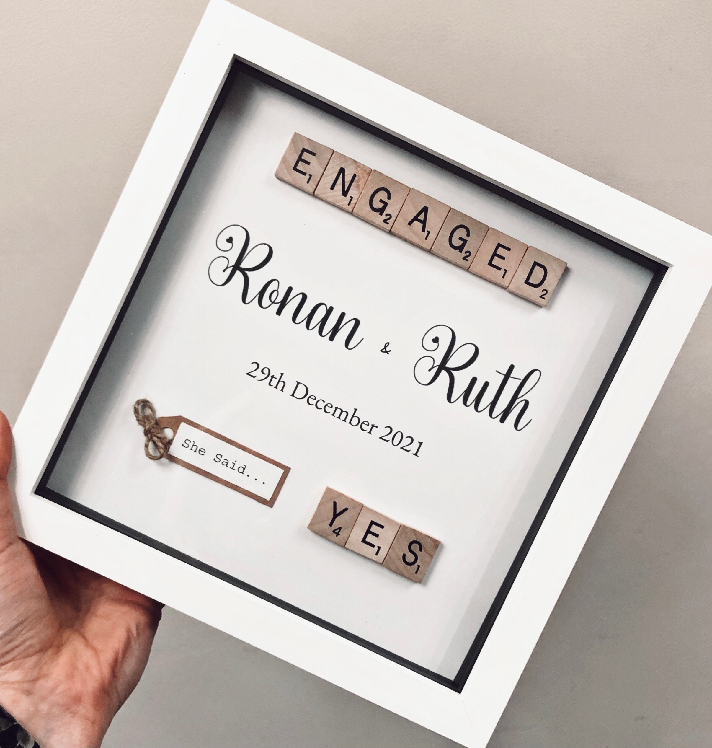 Personlaised Engagement Photo Frame Gift Etsy UK