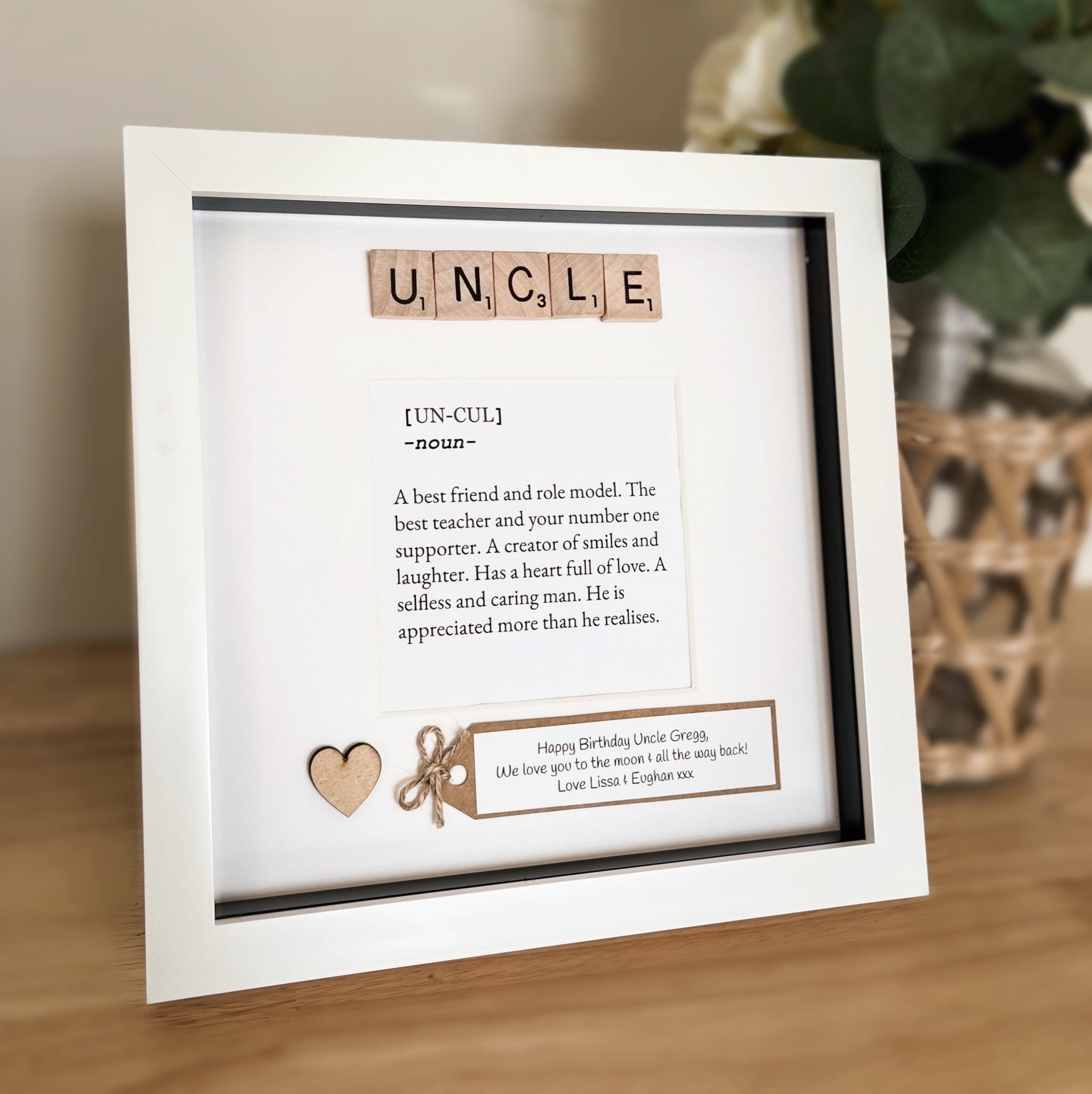 Personalised Uncle Meaning Frame. Personalised Message. Uncle Etsy UK