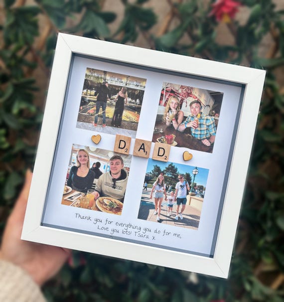 Dad photo gift, Father’s Day present. Personalised daddy frame gift.