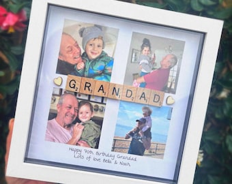 Grandad photo gift, Father’s Day present. Personalised Grandpa frame gift.
