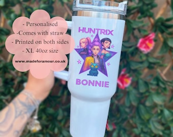 Personalised KPOP 40oz tumbler. decorated Travel cup. stainless steel thermal tumbler. stanley inspired cup.