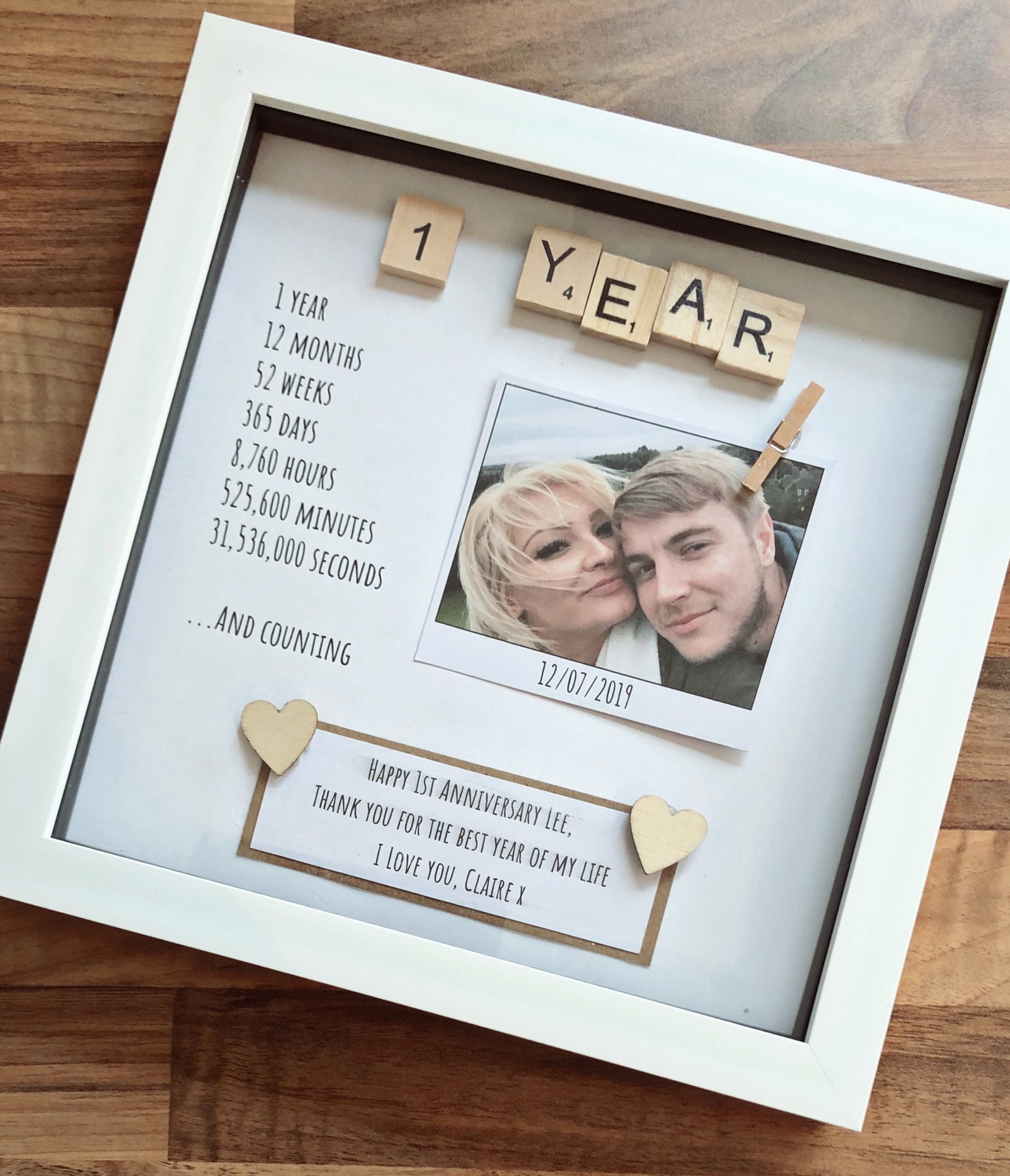 First anniversary frame. 1 year anniversary gift Etsy