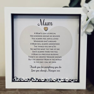 Personalised Mum poem frame. Mum gift. Mummy frame. Mother poem.