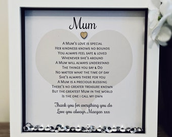 Personalised Mum poem frame. Mum gift. Mummy frame. Mother poem.