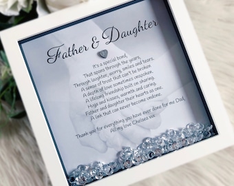 Father and daughter verse frame with personalised line message. Father gift. Dad gift. Daughter gift.