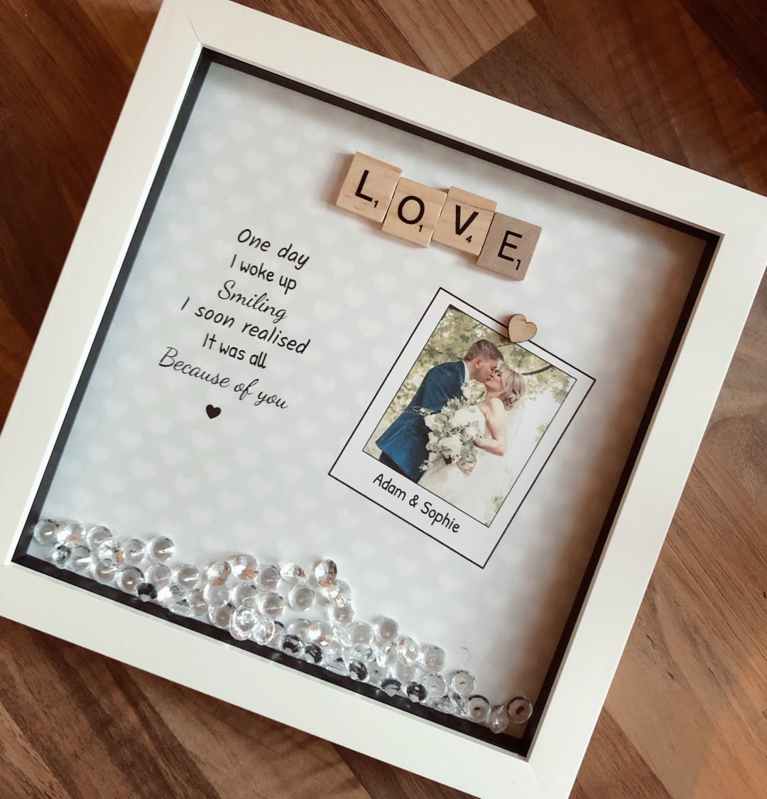 Personalised Love Photo Box Frame. Couple Frame. Valentines Frame ...