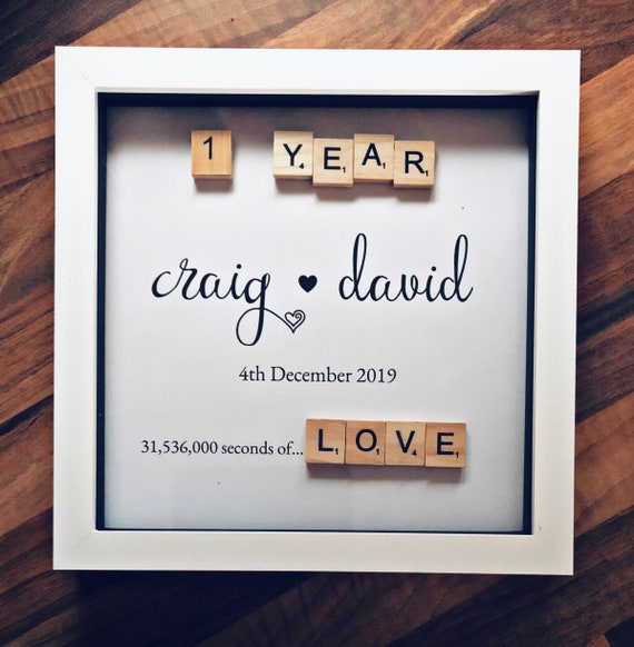 Personalised Anniversary Frame. Anniversary Gift. Years and