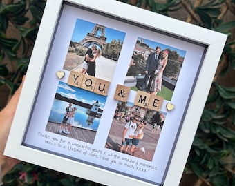 You & I couple gift, boyfriend and girlfriend present. Personalised anniversary frame gift.