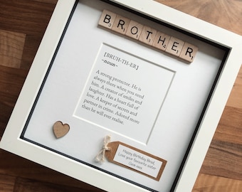 Brother meaning frame. Personalised brother gift