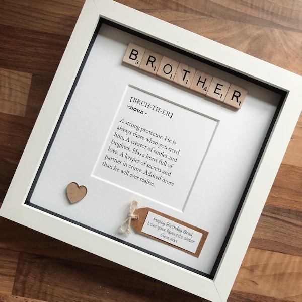 Brother meaning frame. Personalised brother gift