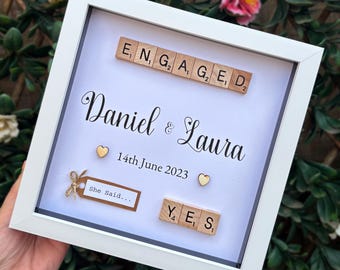 Personalised Engagement Photo frame gift. Engaged sentimental present. Fiancé couple gift.