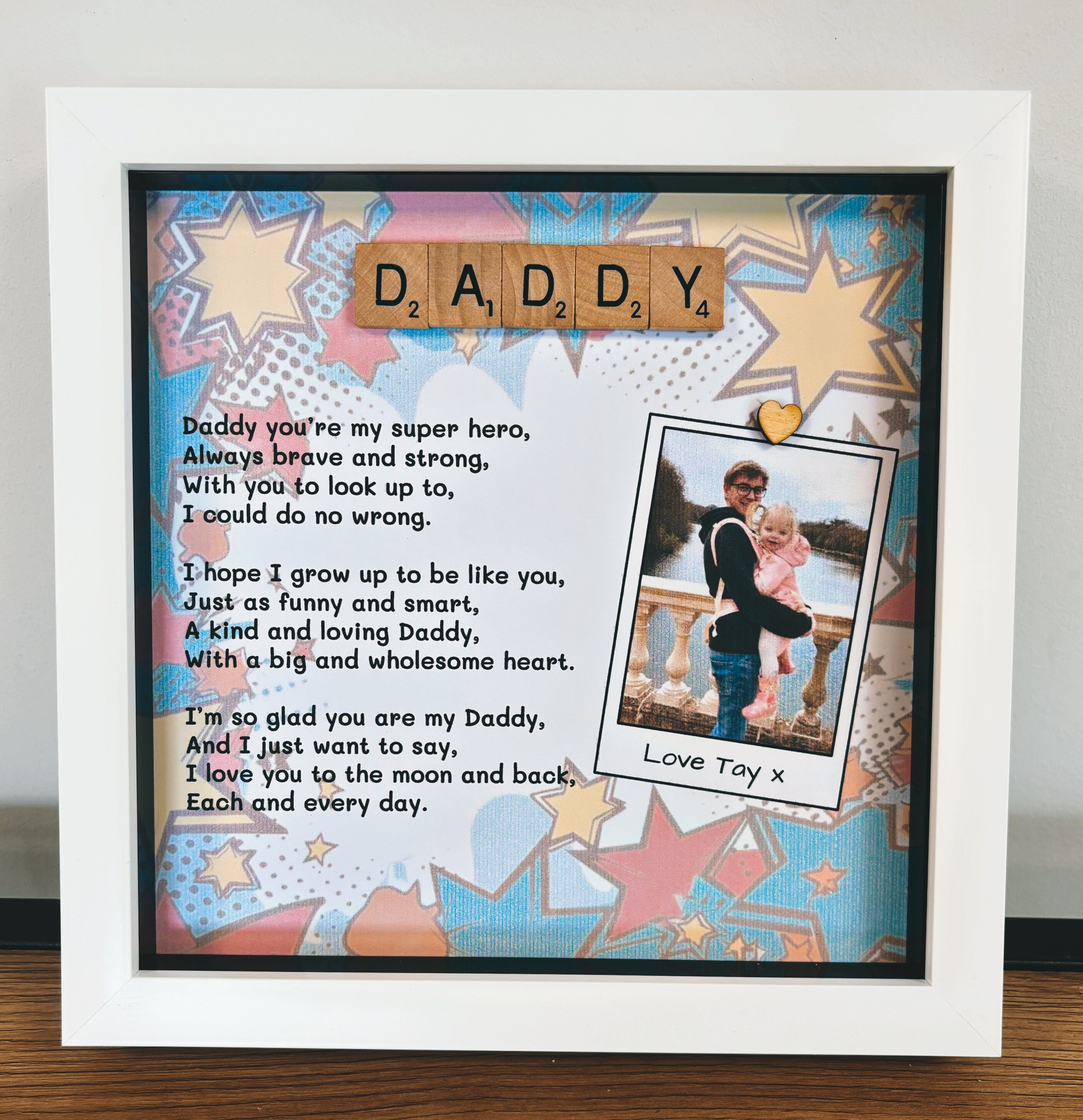 Personalised Daddy Photo Frame. Daddy Gift. Father's Day Gift. Dad Birthday  Present. - Etsy, image size:2814x2911