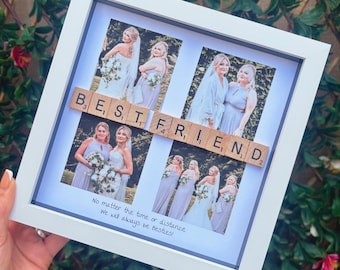 Best friend photo gift, Bestie present. Personalised Best Friends frame gift.
