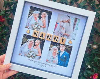 Nanny photo gift, Nana present. Personalised Nanna frame gift.