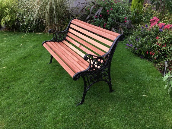 Edwardian Cast Iron Garden Park Bench Etsy