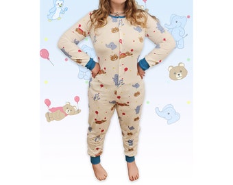 Bett Teds Drop Seat Sleepsuit, Klein bis 6xl, abdl, ddlg, mdlb, mdlg, DDLB, CGL