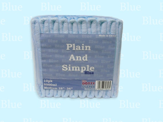M XL 10 Pack Plain and Simple Blue 6000ml, Adult Diaper NAPPY Incontinence,  ABDL -  Canada