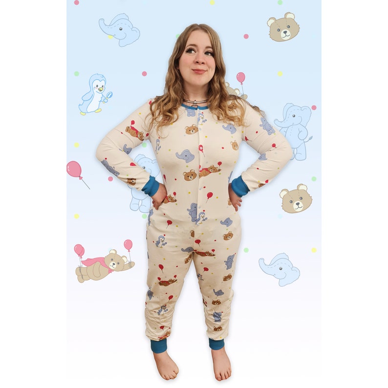 Bed Teds Drop Seat Sleepsuit, Small to 6xl, abdl, ddlg, mdlb, mdlg, DDLB, CGL 