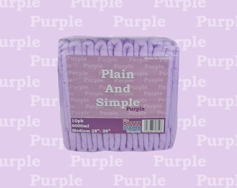 M - XL Plain and simple Purple 6000ml, Adult diaper NAPPY Incontinence ABDL Sample