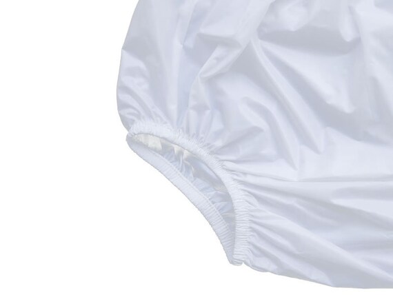 White PVC Plastic Pants Adult Diaper Nappy Incontinence ABDL Ddlg