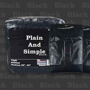 M - XL 2-pack Enkel svart 6000ml, Vuxenblöja BLÖJINKONSINKONINENS, ABDL-prov