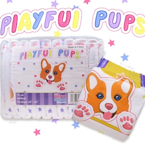 M - XL 2 Pack Playful Pups 6000ml, Adult diaper NAPPY Incontinence, ABDL