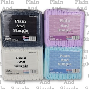 M - XL 4 Single Diapers Dotty Plain and Simple Range