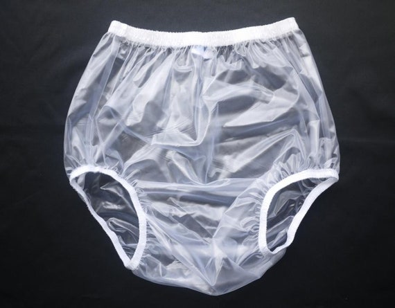 Clear PVC Plastic Pants Adult Diaper Nappy Incontinence ABDL Ddlg