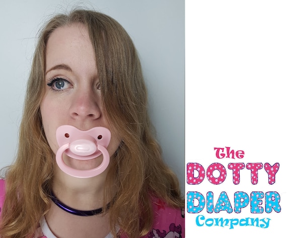 Adult Pacifier Soother Dummy from the dotty diaper company baby Pink