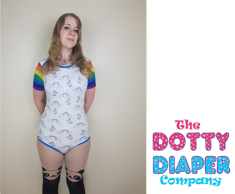 White 'onesie' based on The Pride adult diaper, small to 6xl, abdl, ddlg, mdlb, mdlg, DDLB, CGL 