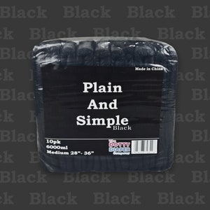 M - XL Plain and simple Black 6000ml, Adult diaper NAPPY Incontinence ABDL Sample