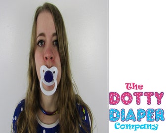 Adult Pacifier Soother Dummy from the dotty diaper company White and Purple (crafting part)