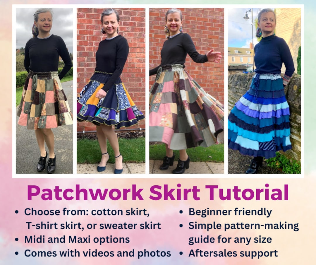Patchwork a line long wool skirt women 4537 Patchwork a line long wool skirt women 4537