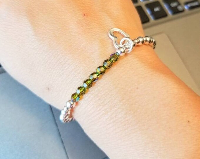 Silver Elastic Bracelet Charm Bracelet Stackable Bracelet Silver Ball Bracelet Gift Ideas Stretch Ball Bracelet Easy to Wear Bracelet