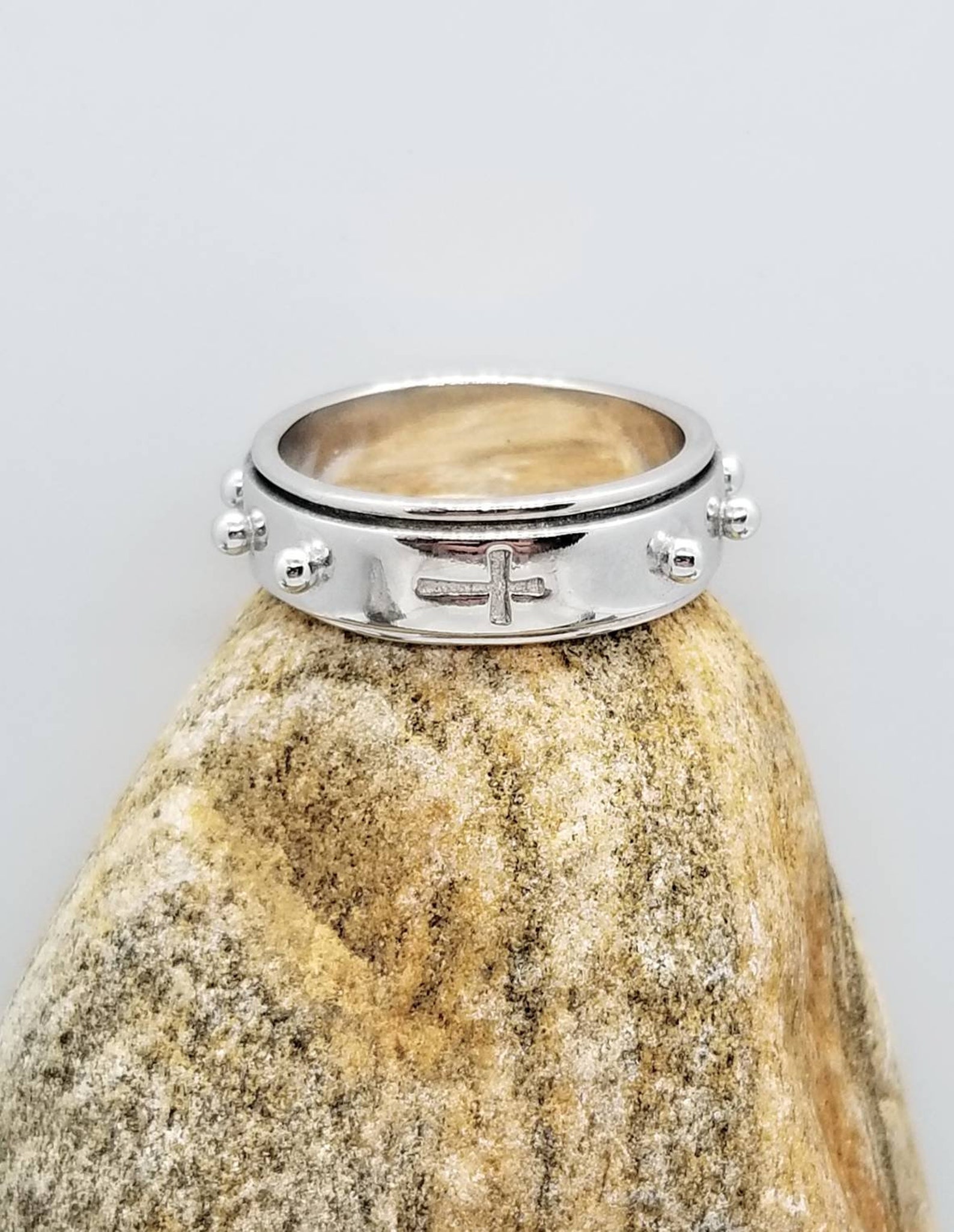 Rosary Ring Sterling Silver Rosary Ring For Men Religious | Etsy