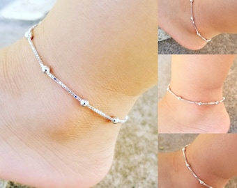 Anklet Silver, Silver Ankle Bracelet, Silver Foot Bracelet, Foot Accessory, Sterling Silver Anklet, Ankle Bracelet Silver, Foot Jewelry