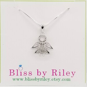 Angel Necklace Silver, Guardian Angel Necklace, Angel Pendant, 925 Sterling Silver Angel Necklace, Silver Angel Jewelry, Angel Gifts Women