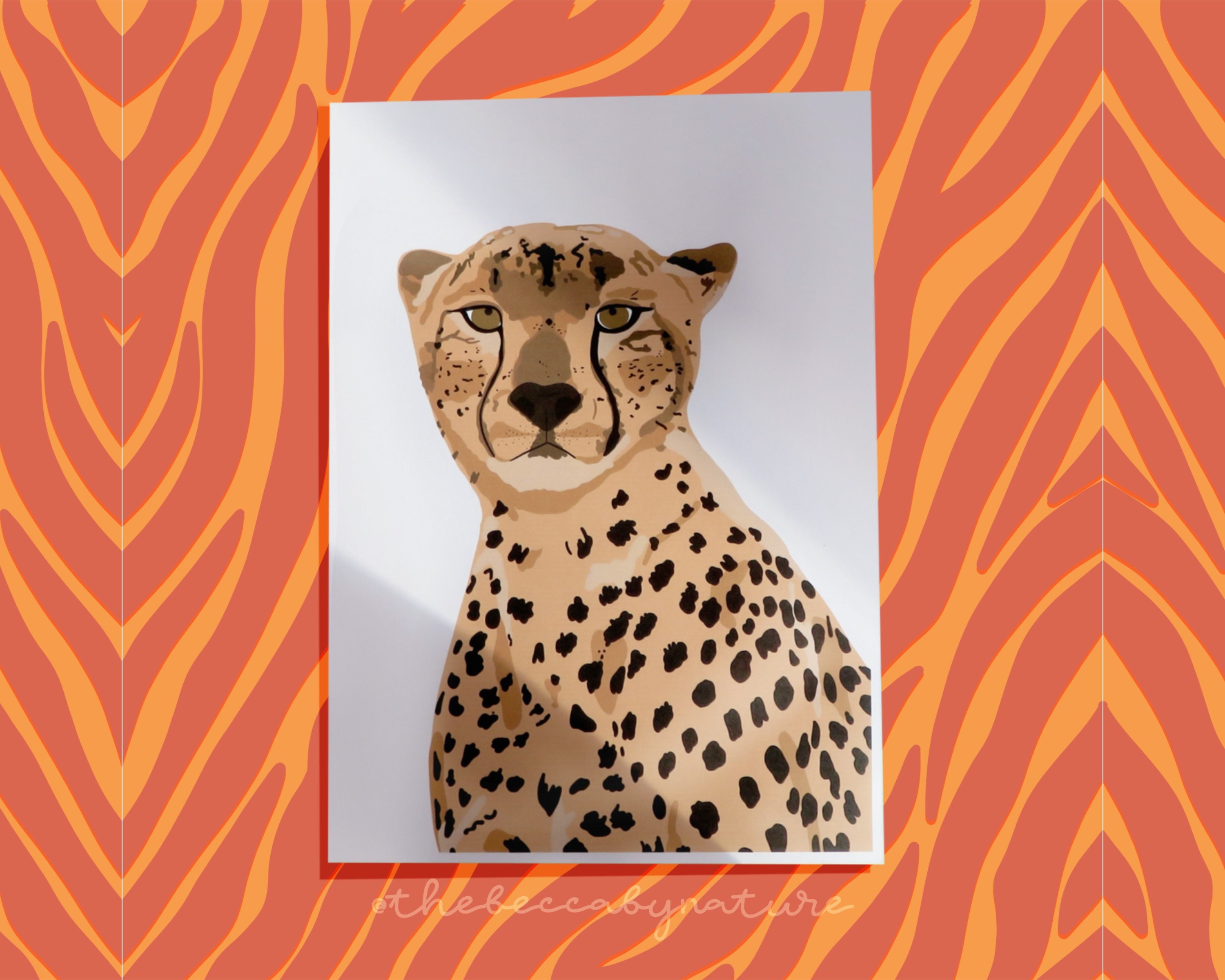 Cheetah Wall Art Print A4 or A5 Perfect home decor for Etsy