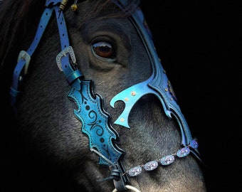 Aeglos Shines Limited Edition Bridle/Chamfron Color Shift Blue