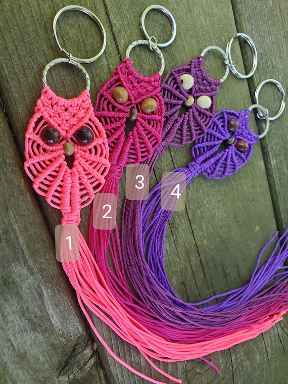 Macrame owl hotsell keychain