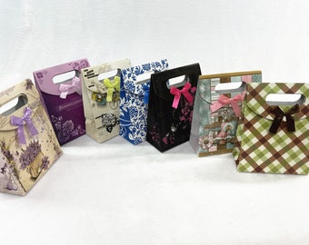 15x  Bowknot Foldable Cardboard Gift Bags , Clamshell Paper Gift Bags ,Wedding Party Jewellery Gift Wrap
