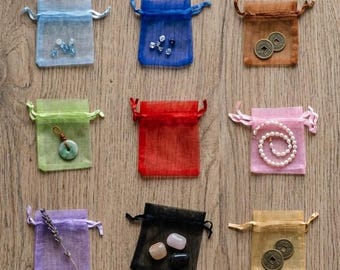 200pcs Organza Favour Bags 7x9cm Wedding Candy Gift Jewellery Drawstring Pouches