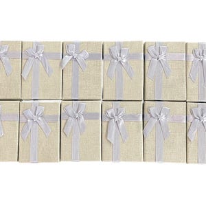 12pcs Grey Cardboard Jewellery Gift Boxes - Necklace, Earring, Ring Packaging - 8.5x5.5x3cm Jewellery Display & Storage
