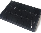 Grey Black Ice Velvet Display Tray Jewelry Organizer Chain Pendant Display case Reliable Showcase 18 Division