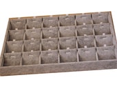 Grey Black Ice Velvet Display Tray Jewelry Organizer Chain Pendant Display case Reliable Showcase 24 Division