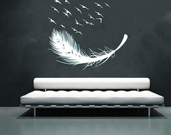 Set of Feather wall decals set stickers wall pattern decals confetti decals Sizes and Quantites available Multiple Colors